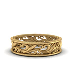 Load image into Gallery viewer, filigree-yellow-gold-wedding-band-for-her-FDW9301B-NL-YG
