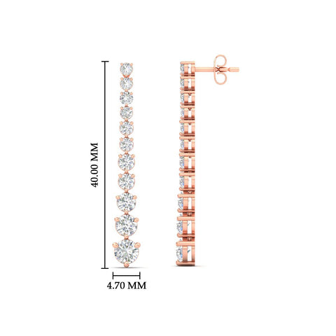 Graduated Round Diamond Drop Earrings