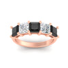 Load image into Gallery viewer, five-stone-black-diamond-ring-princess-cut-4-carat-in-rose-gold-fdwb8008prblackangle5-4.00ct-nl-rg