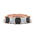 Thumbnail 21 - five-stone-black-diamond-ring-princess-cut-4-carat-in-rose-gold-fdwb8008prblacksleep-4.00ct-nl-rg