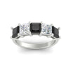 Load image into Gallery viewer, five-stone-black-diamond-ring-princess-cut-4-carat-in-white-gold-fdwb8008prblackangle5-4.00ct-nl-wg