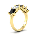 Load image into Gallery viewer, five-stone-black-diamond-ring-princess-cut-4-carat-in-yellow-gold-fdwb8008prblackangle2-4.00ct-nl-yg