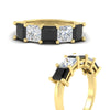 Load image into Gallery viewer, five-stone-black-diamond-ring-princess-cut-4-carat-in-yellow-gold-fdwb8008prblackangle3-4.00ct-nl-yg