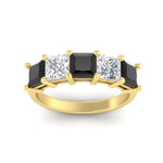 Load image into Gallery viewer, five-stone-black-diamond-ring-princess-cut-4-carat-in-yellow-gold-fdwb8008prblackangle5-4.00ct-nl-yg