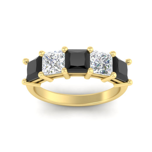 five-stone-black-diamond-ring-princess-cut-4-carat-in-yellow-gold-fdwb8008prblackangle5-4.00ct-nl-yg