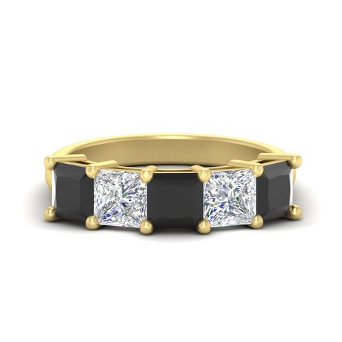 five-stone-black-diamond-ring-princess-cut-4-carat-in-yellow-gold-fdwb8008prblacksleep-4.00ct-nl-yg