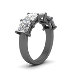 Load image into Gallery viewer, five-stone-diamond-ring-princess-cut-4-carat-in-black-gold-FD8008PRB-4.00CT-NL-BG.jpg
