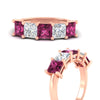 Load image into Gallery viewer, five-stone-pink-sapphire-ring-princess-cut-4-carat-in-rose-gold-fdwb8008prgsadrpiangle3-4.00ct-nl-rg