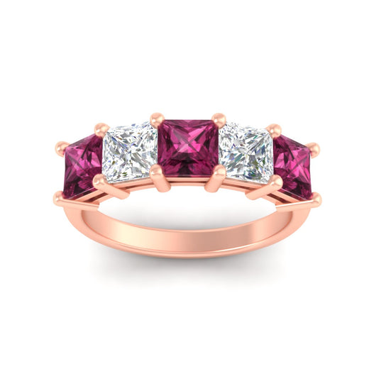 five-stone-pink-sapphire-ring-princess-cut-4-carat-in-rose-gold-fdwb8008prgsadrpiangle5-4.00ct-nl-rg