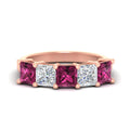 Thumbnail 11 - five-stone-pink-sapphire-ring-princess-cut-4-carat-in-rose-gold-fdwb8008prgsadrpisleep-4.00ct-nl-rg