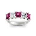 Thumbnail 38 - five-stone-pink-sapphire-ring-princess-cut-4-carat-in-white-gold-fdwb8008prgsadrpiangle5-4.00ct-nl-wg