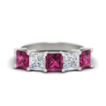 Thumbnail 36 - five-stone-pink-sapphire-ring-princess-cut-4-carat-in-white-gold-fdwb8008prgsadrpisleep-4.00ct-nl-wg