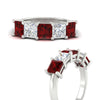Load image into Gallery viewer, five-stone-ruby-ring-princess-cut-4-carat-in-white-gold-fdwb8008prgrudrangle3-4.00ct-nl-wg