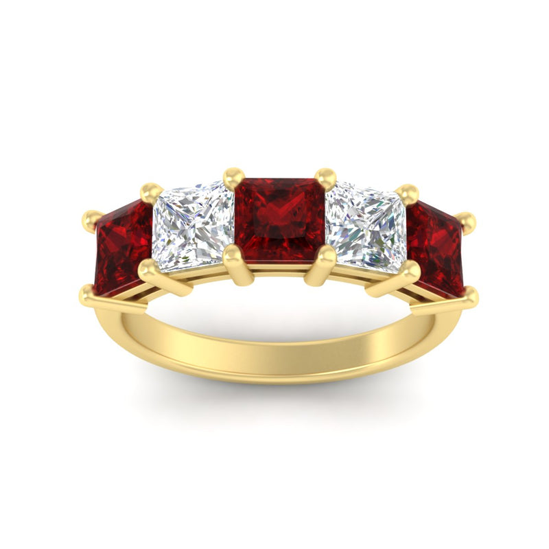 five-stone-ruby-ring-princess-cut-4-carat-in-yellow-gold-fdwb8008prgrudrangle5-4.00ct-nl-yg