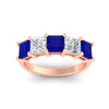 Load image into Gallery viewer, five-stone-sapphire-ring-princess-cut-4-carat-in-rose-gold-fdwb8008prgsablangle5-4.00ct-nl-rg