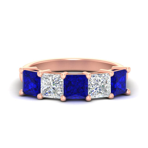 five-stone-sapphire-ring-princess-cut-4-carat-in-rose-gold-fdwb8008prgsablsleep-4.00ct-nl-rg