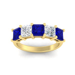 Load image into Gallery viewer, five-stone-sapphire-ring-princess-cut-4-carat-in-yellow-gold-fdwb8008prgsablangle5-4.00ct-nl-yg