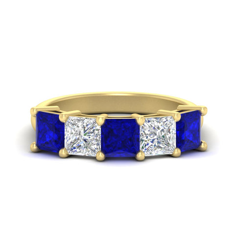 five-stone-sapphire-ring-princess-cut-4-carat-in-yellow-gold-fdwb8008prgsablsleep-4.00ct-nl-yg