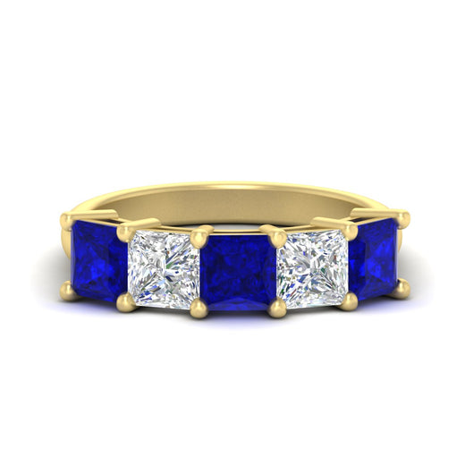 five-stone-sapphire-ring-princess-cut-4-carat-in-yellow-gold-fdwb8008prgsablsleep-4.00ct-nl-yg