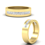 Load image into Gallery viewer, flat-channel-milgrain-diamond-wedding-band-in-fdm9153angle3-nl-yg
