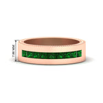 Load image into Gallery viewer, flat-channel-milgrain-emerald-wedding-band-in-fdm9153gemgr-nl-rg-hw
