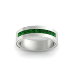 Load image into Gallery viewer, flat-channel-milgrain-emerald-wedding-band-in-fdm9153gemgrangle5-nl-wg
