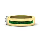 Load image into Gallery viewer, flat-channel-milgrain-emerald-wedding-band-in-fdm9153gemgr-nl-yg-hw
