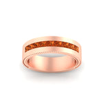 Load image into Gallery viewer, flat-channel-milgrain-orange-sapphire-wedding-band-in-fdm9153gsaorangle5-nl-rg
