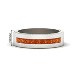 Load image into Gallery viewer, flat-channel-milgrain-orange-sapphire-wedding-band-in-fdm9153gsaor-nl-wg-hw
