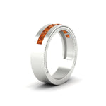 Load image into Gallery viewer, flat-channel-milgrain-orange-sapphire-wedding-band-in-fdm9153gsaorangle2-nl-wg
