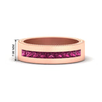 Load image into Gallery viewer, flat-channel-milgrain-pink-sapphire-wedding-band-in-fdm9153gsadrpi-nl-rg-hw
