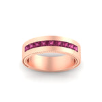 Load image into Gallery viewer, flat-channel-milgrain-pink-sapphire-wedding-band-in-fdm9153gsadrpiangle5-nl-rg
