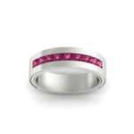 Load image into Gallery viewer, flat-channel-milgrain-pink-sapphire-wedding-band-in-fdm9153gsadrpiangle5-nl-wg
