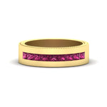 Load image into Gallery viewer, flat-channel-milgrain-pink-sapphire-wedding-band-in-fdm9153gsadrpi-nl-yg
