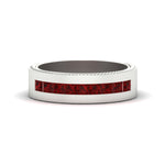 Load image into Gallery viewer, flat-channel-milgrain-ruby-wedding-band-in-fdm9153grudr-nl-wg
