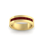 Load image into Gallery viewer, flat-channel-milgrain-ruby-wedding-band-in-fdm9153grudrangle5-nl-yg
