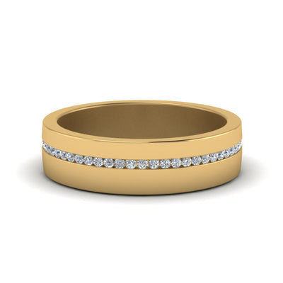 Flat Channel Set Diamond Mens Band
