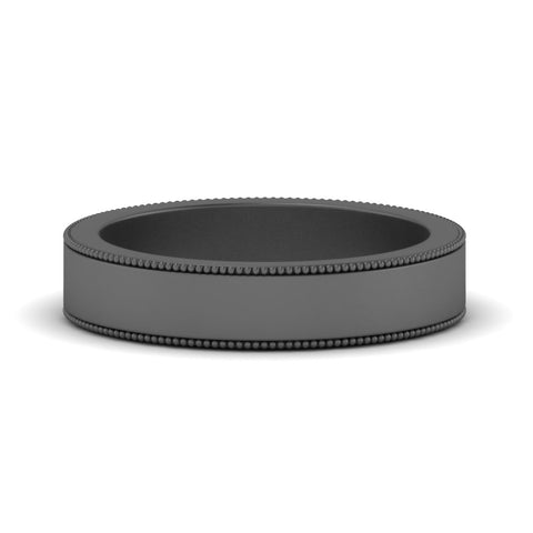Flat Milgrain Mens Wedding Band