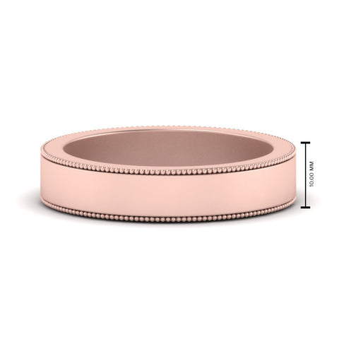 Flat Milgrain Mens Wedding Band