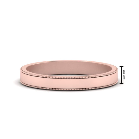 Flat Milgrain Mens Wedding Band