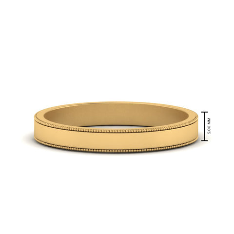 Flat Milgrain Mens Wedding Band