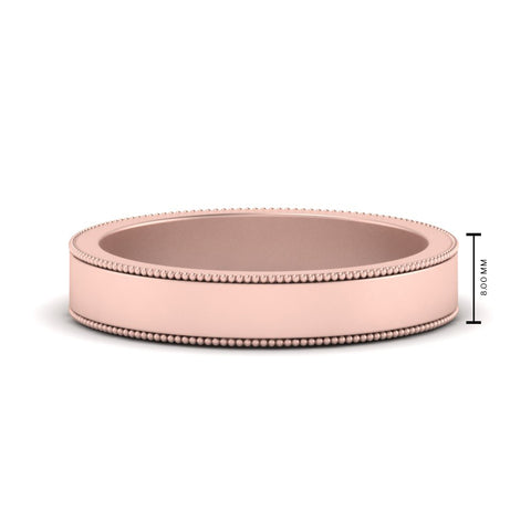 Flat Milgrain Mens Wedding Band