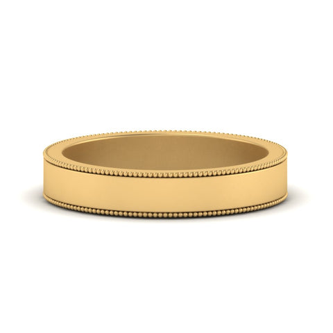 Flat Milgrain Mens Wedding Band