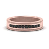 Load image into Gallery viewer, flat-milgrain-mens-black-diamond-wedding-band-in-rose-gold-fd10390bgblackangle5-nl-rg