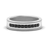 Load image into Gallery viewer, flat-milgrain-mens-black-diamond-wedding-band-in-white-gold-FD10390BGBLACK-NL-WG