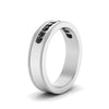 Load image into Gallery viewer, flat-milgrain-mens-black-diamond-wedding-band-in-white-gold-FD10390BGBLACKANGLE2-NL-WG
