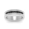 Load image into Gallery viewer, flat-milgrain-mens-black-diamond-wedding-band-in-white-gold-FD10390BGBLACKANGLE5-NL-WG