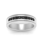 Load image into Gallery viewer, flat-milgrain-mens-black-diamond-wedding-band-in-white-gold-FD10390BGBLACKANGLE5-NL-WG
