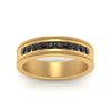 Load image into Gallery viewer, flat-milgrain-mens-black-diamond-wedding-band-in-yellow-gold-FD10390BGBLACKANGLE5-NL-YG
