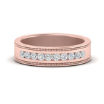Load image into Gallery viewer, flat-milgrain-mens-diamond-wedding-band-in-rose-gold-FD10390B-NL-RG
